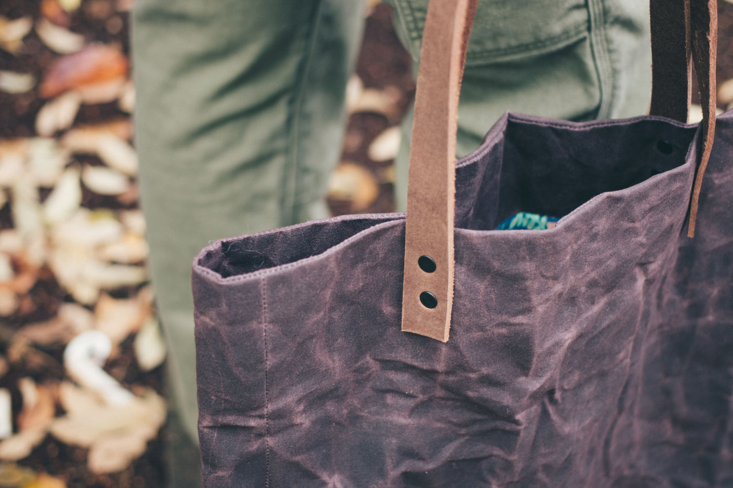 Waxed Canvas Tote Bag